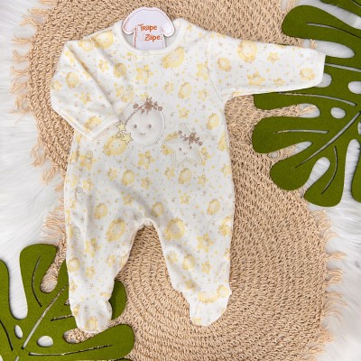 Macacão Trape Zape - Lua e estrelas Off White e Amarelo